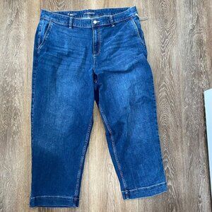 Liz Claiborne Womens Straight Leg Ankle Jeans Size 18 Medium Denim Blue Cotton